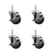 Service Caster 35 Inch Thermoplastic  Rubber Wheel Swivel 34 Inch Threaded Stem Caster Set with Brake SCC SCC-TS20S3514-TPRB-TLB-34212-4 - alternate 1